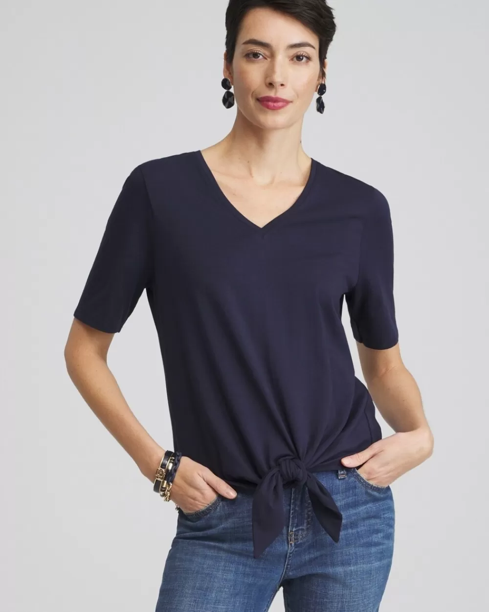 Shop Tie-Front Top Tops