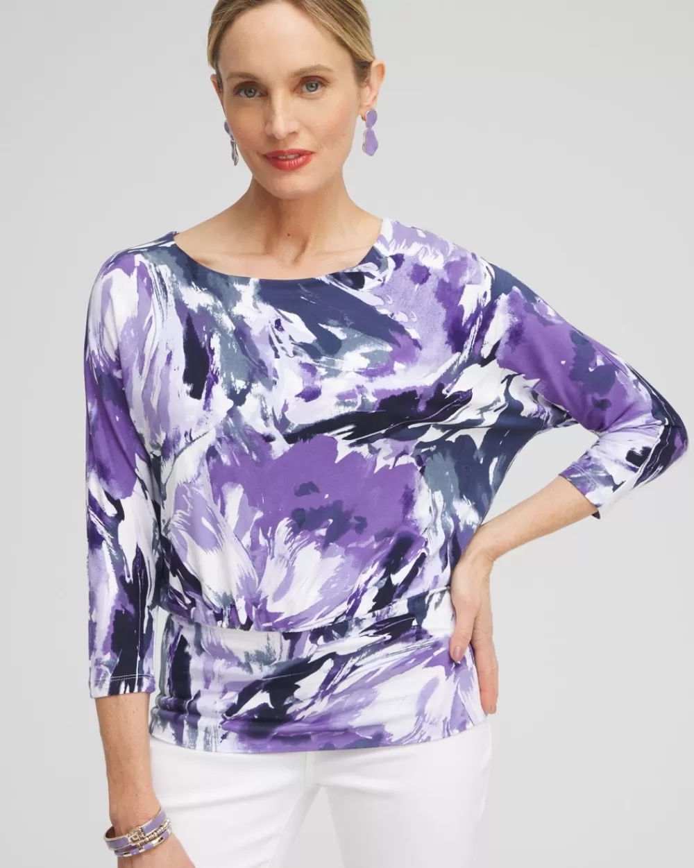 Online Touch Of Cool™ Abstract Banded Hem Top Tops