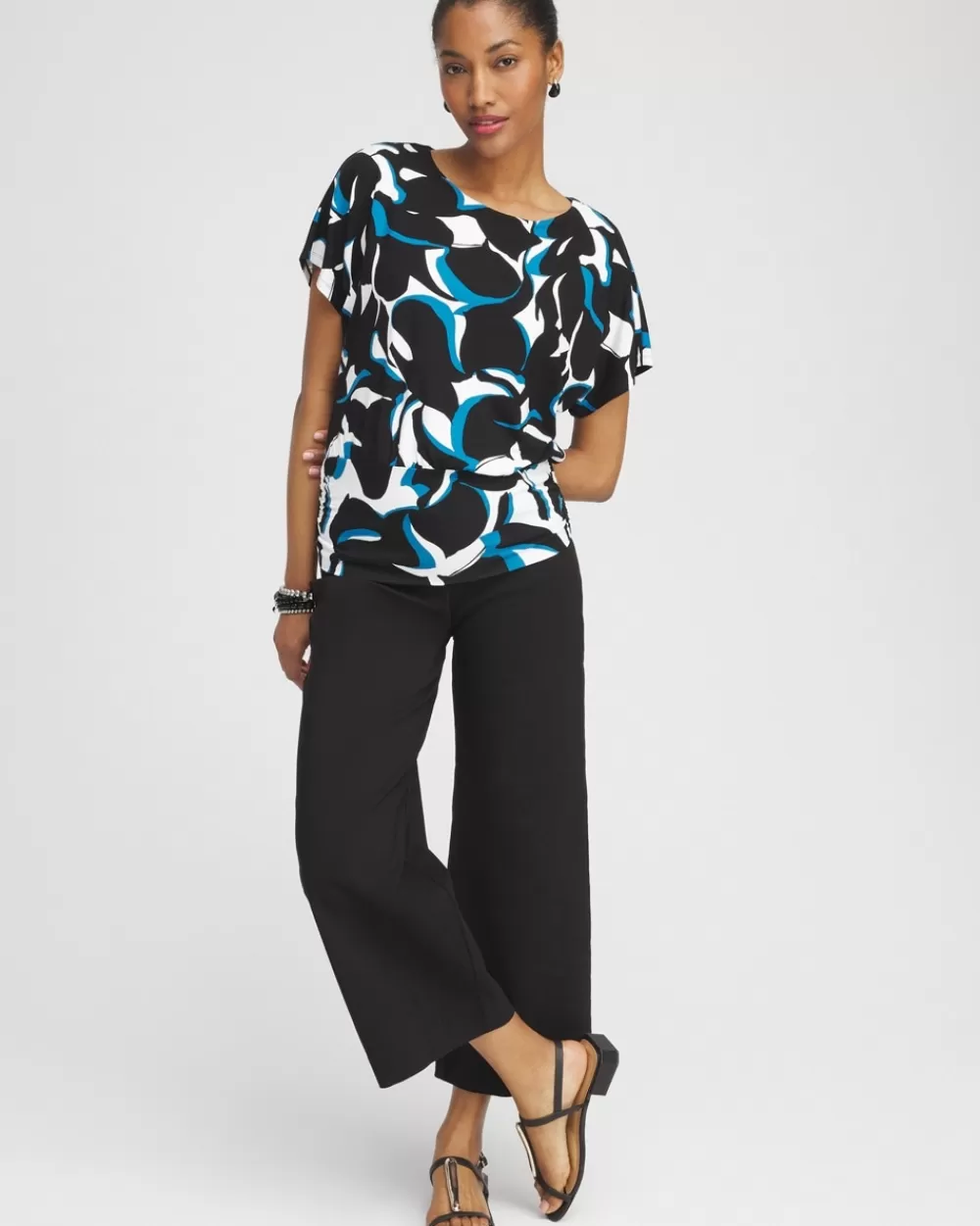 New Touch Of Cool™ Abstract Banded Hem Top Tops