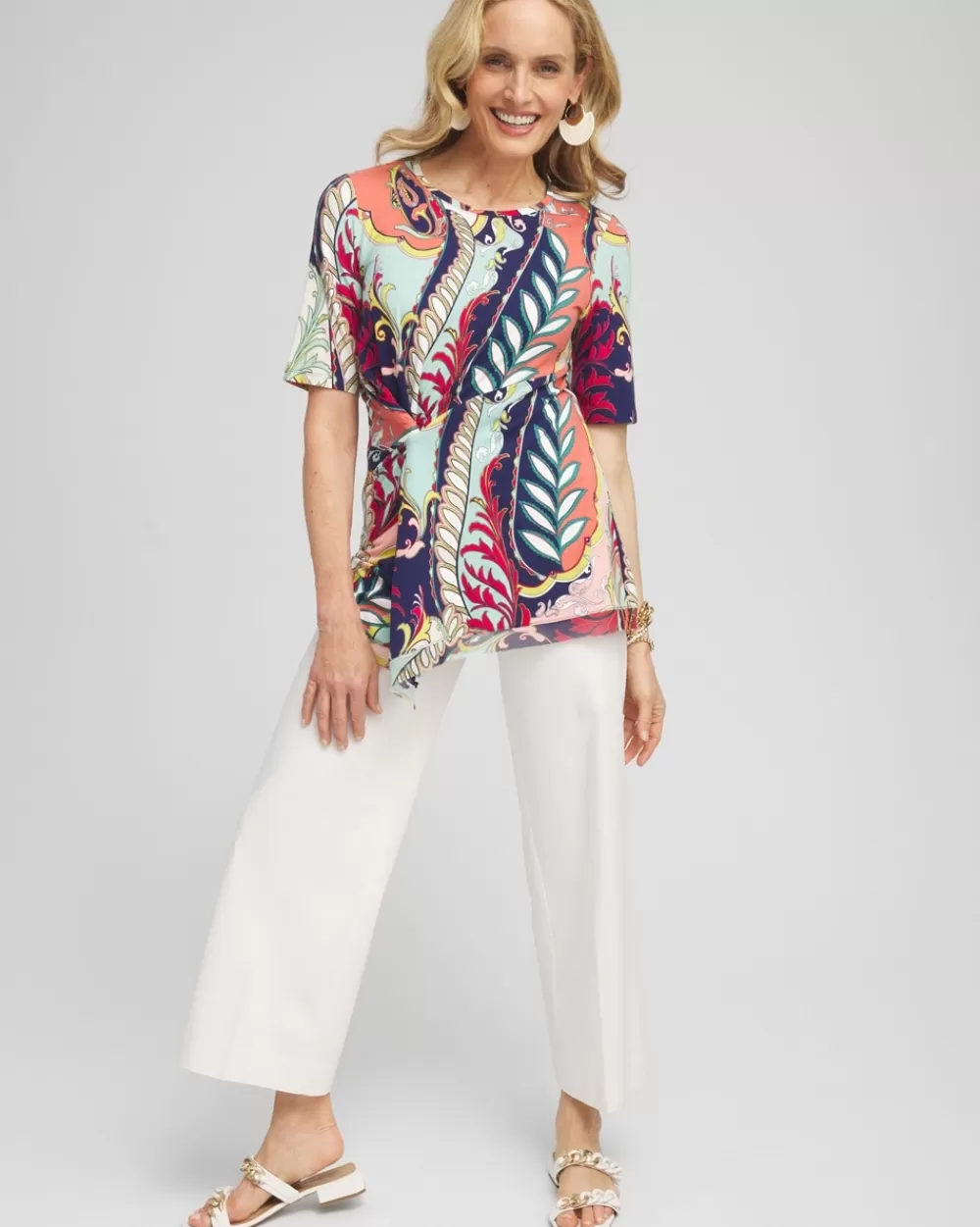 Shop Touch Of Cool™ Abstract Draped Tunic Tops