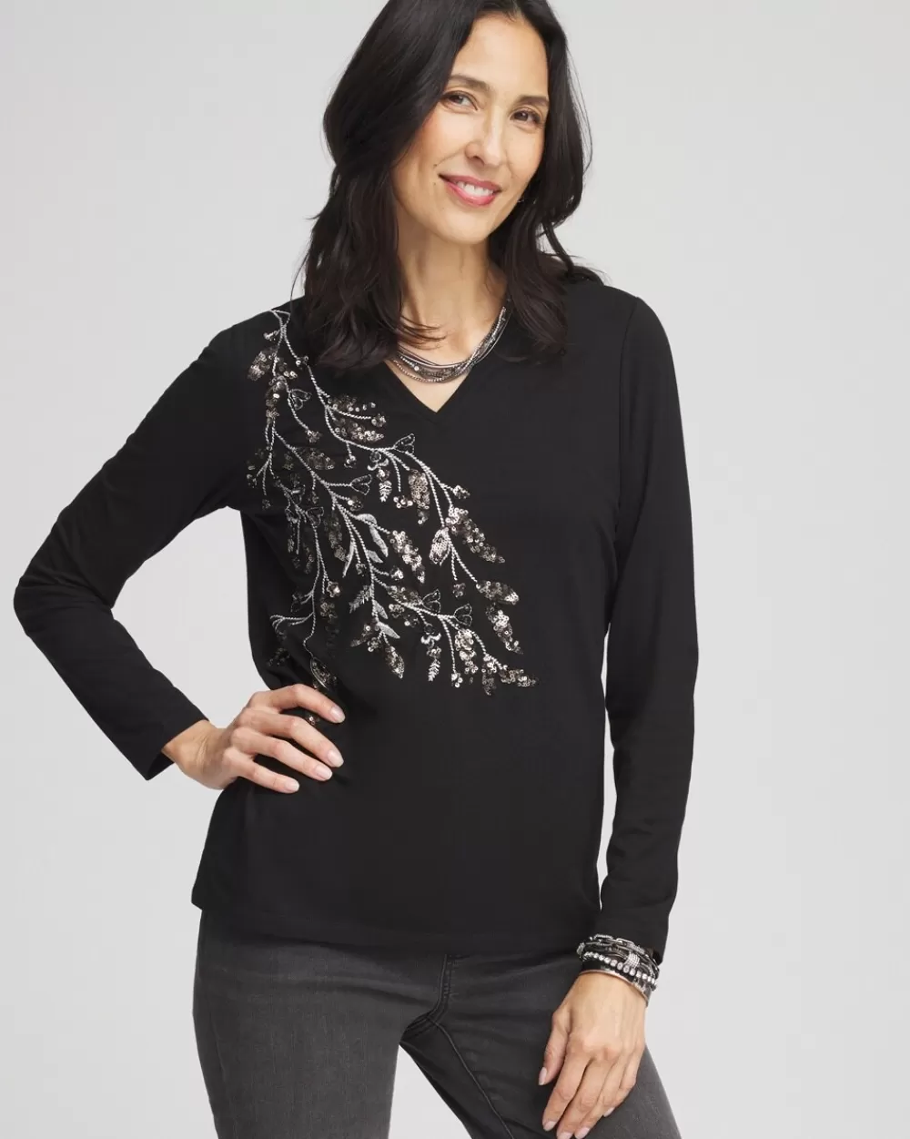 Cheap Touch Of Cool™ Embellished Layering Tee Tops | Tees