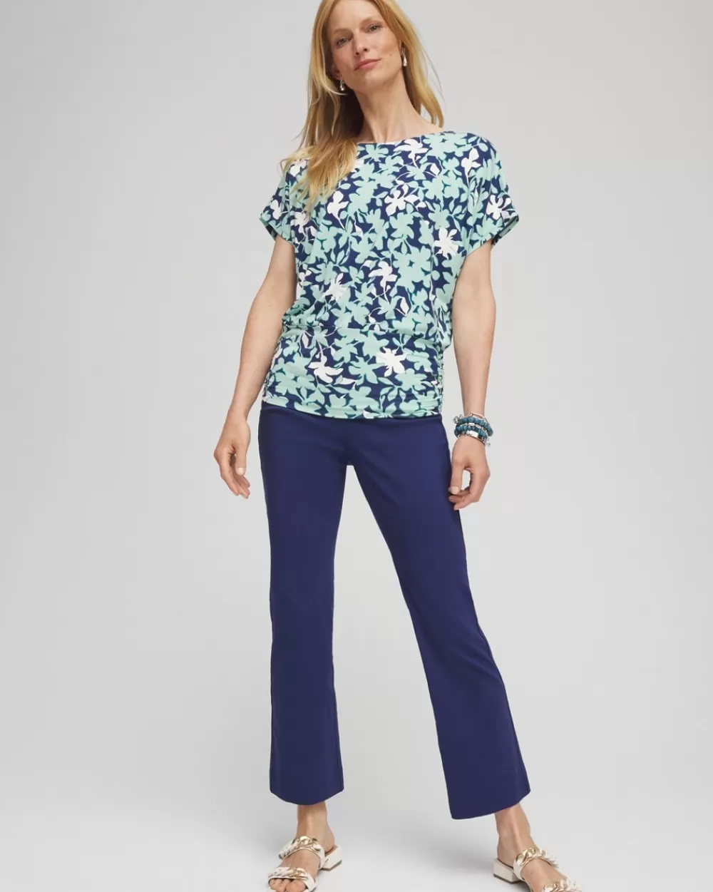 Online Touch Of Cool™ Floral Banded Hem Top Tops