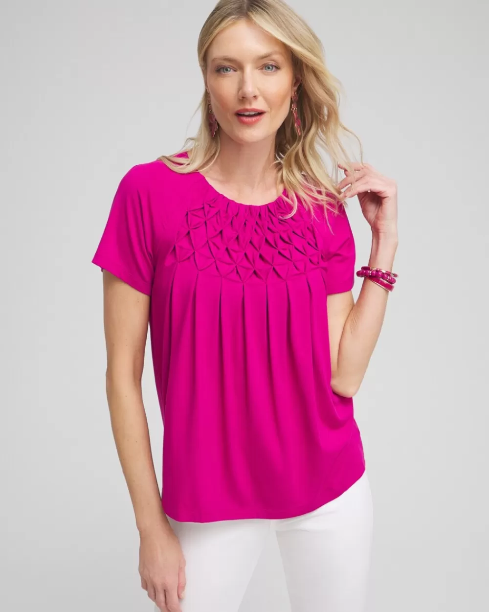 Sale Touch Of Cool™ Smocked Top Tops