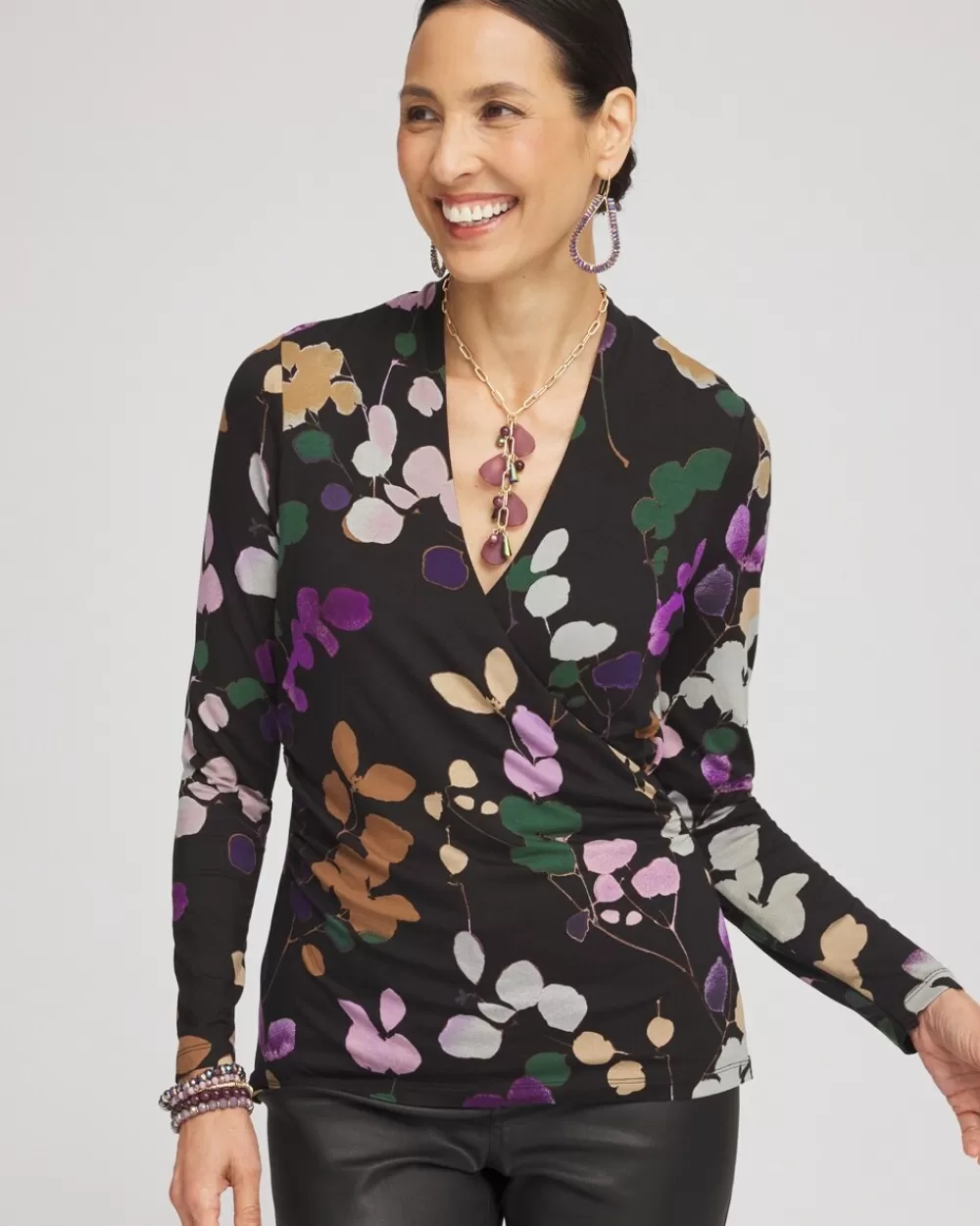 Discount Touch Of Cool™ Sprigs Surplice Top Tops