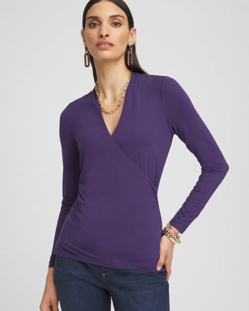 Online Touch Of Cool™ Surplice Top Tops