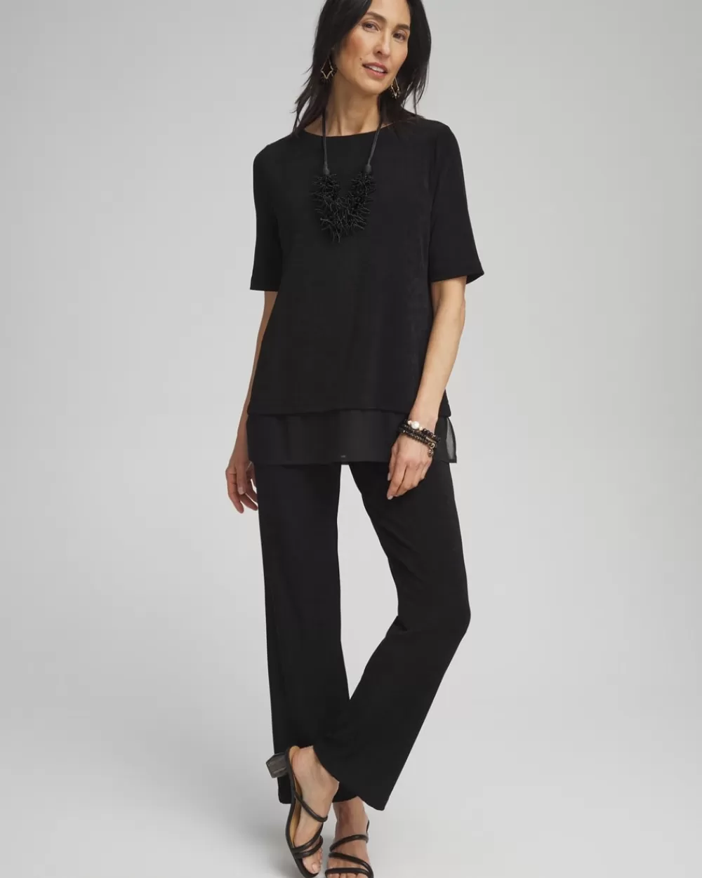 Fashion Travelers™ Chiffon Hem Top Tops