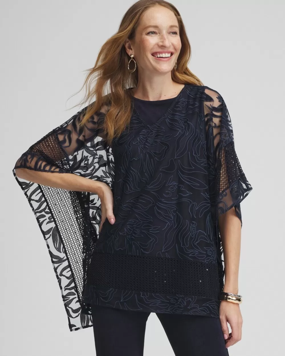 Shop Travelers™ Collection Burnout Poncho Tops