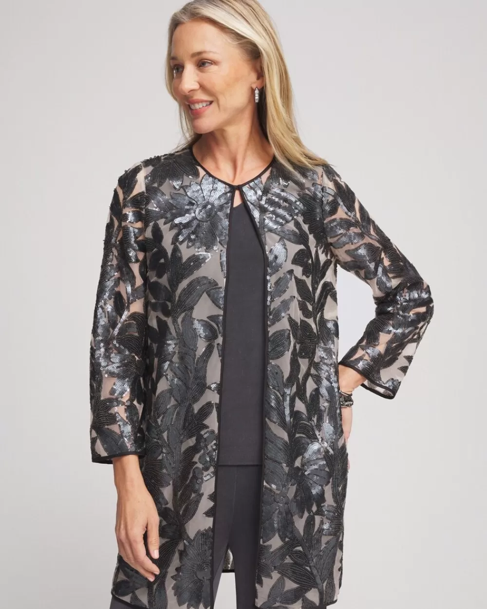 Discount Travelers™ Collection Lace Sequin Jacket Jackets & Coats