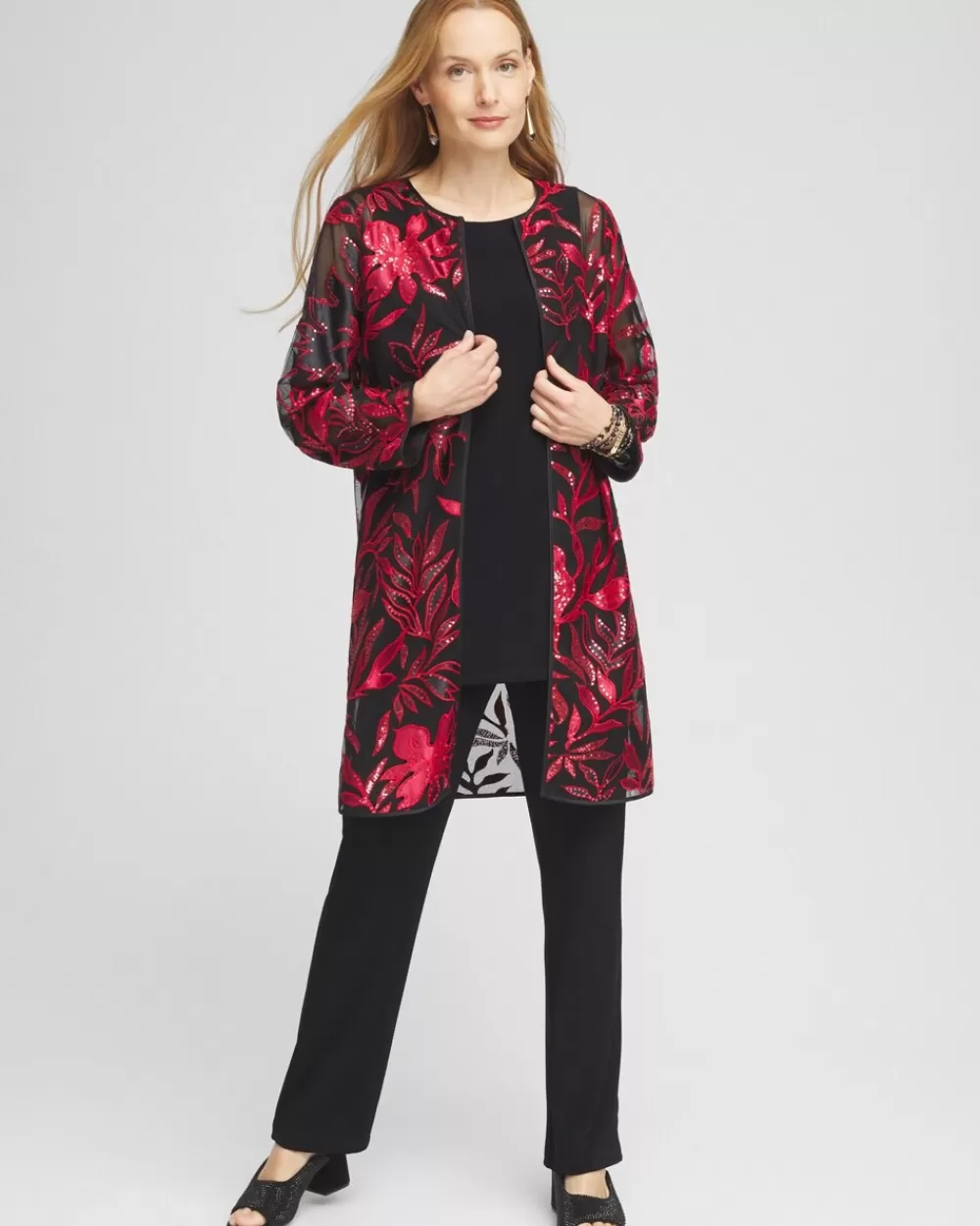 Discount Travelers™ Collection Leaf Embroidered Jacket Jackets & Coats