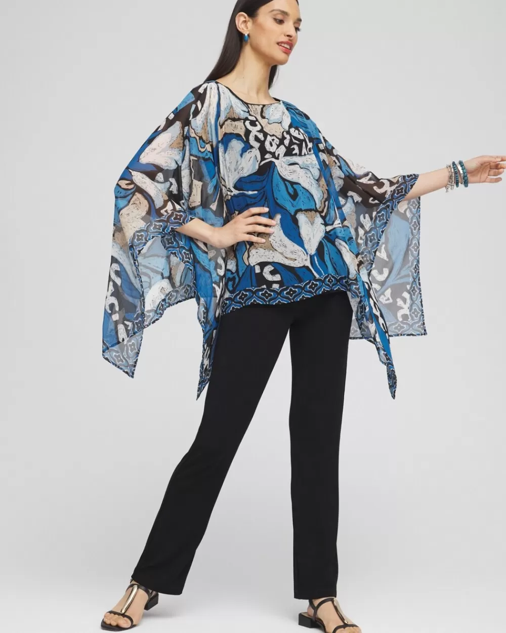 Best Travelers™ Floral Chiffon Layer Top Tops