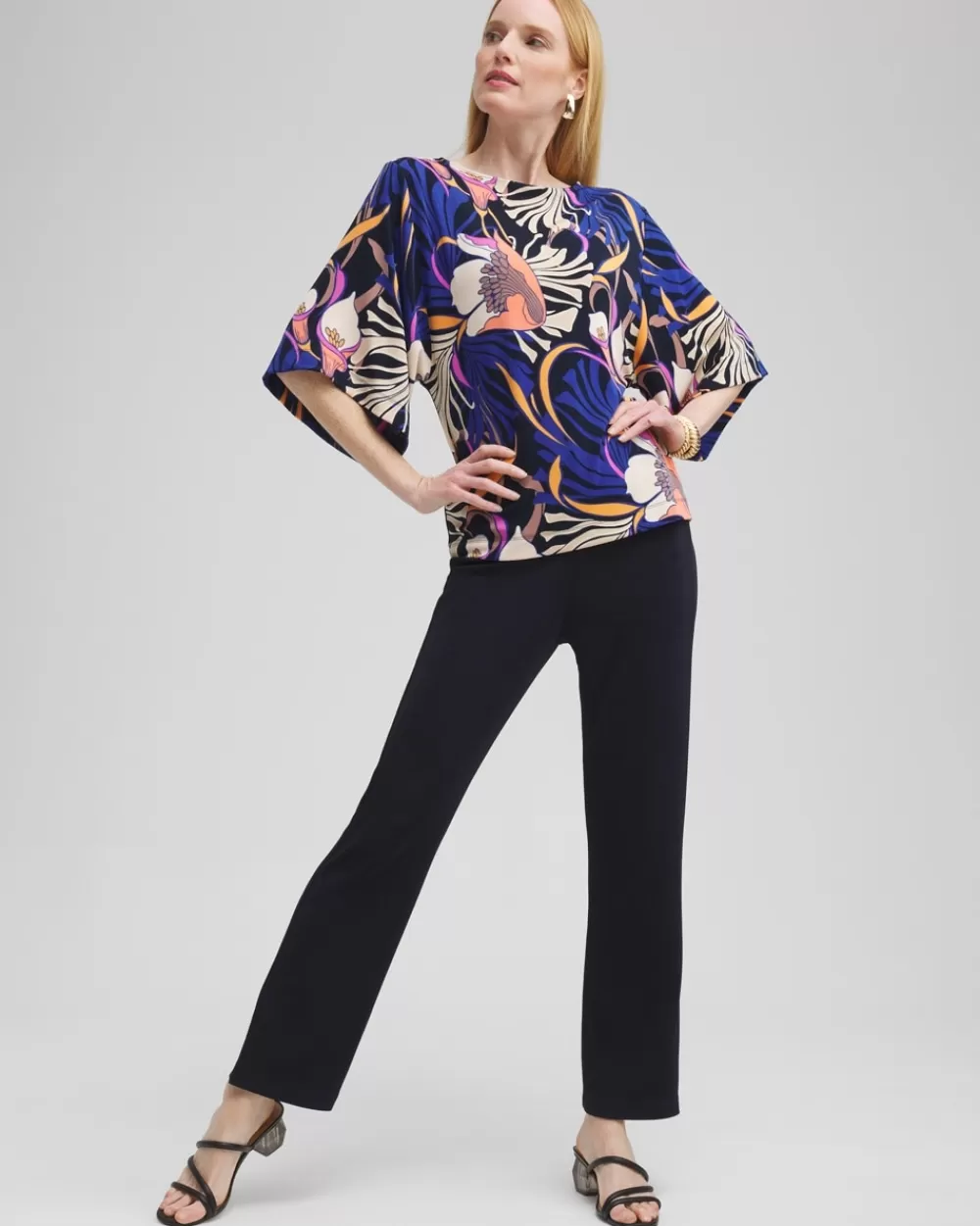 Flash Sale Travelers™ Floral Kimono Sleeve Top Tops