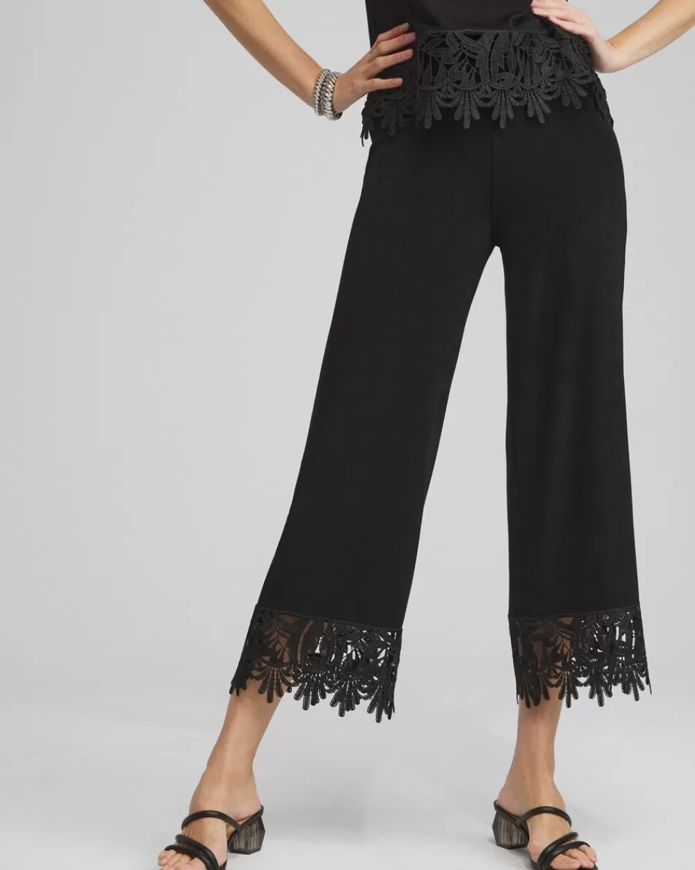 Discount Travelers™ Lace Trim Cropped Pants Pants