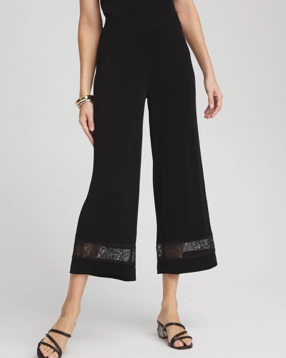 Outlet Travelers™ Macrame Trim Crop Pants