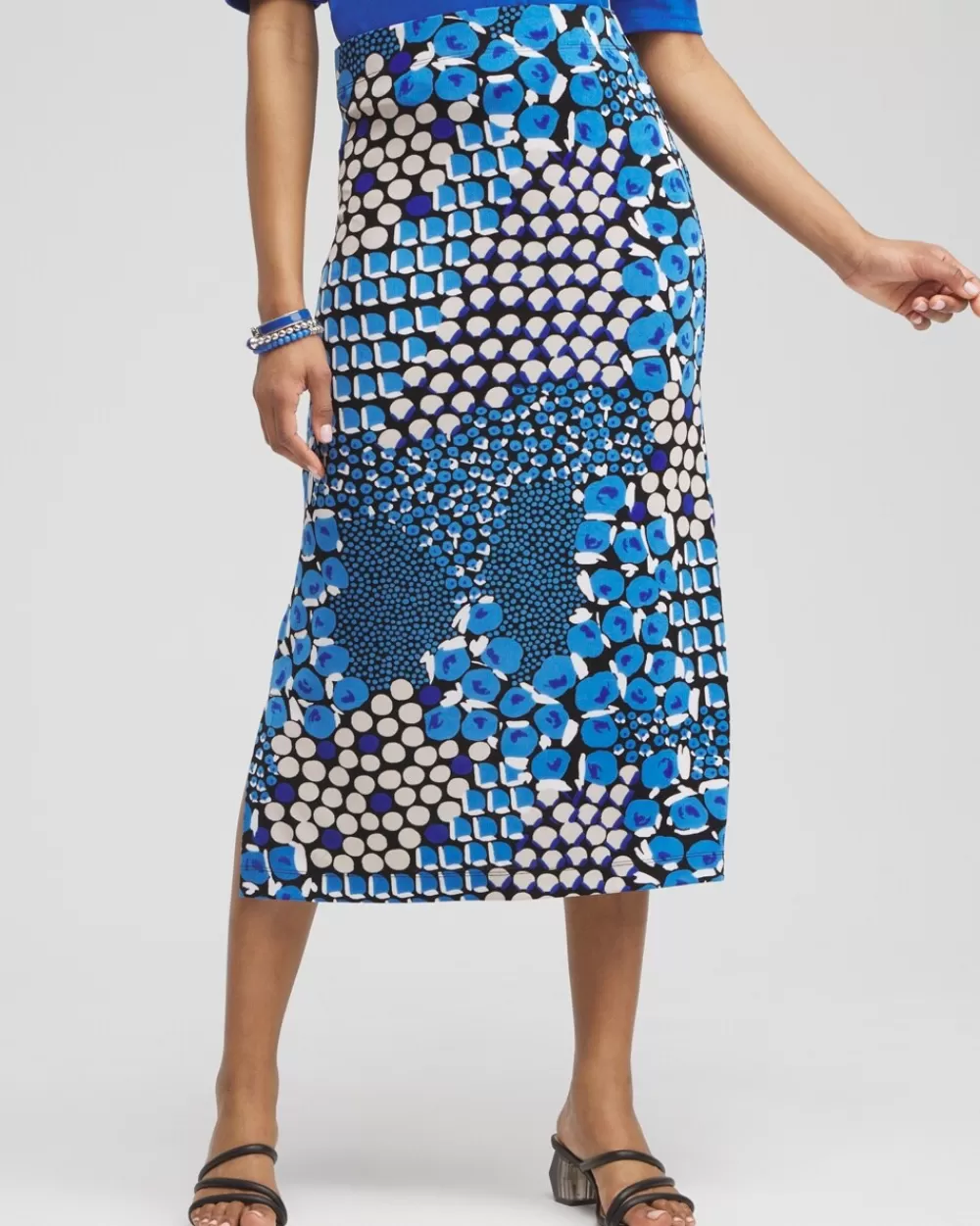 Fashion Travelers™ Mixed Dots Midi Skirt Skirts