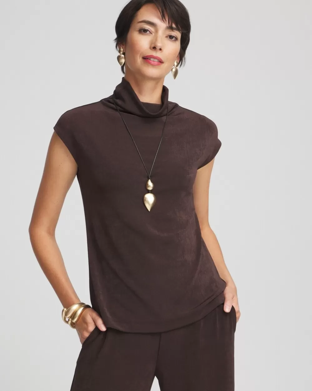 Clearance Travelers™ Mock Neck Top Tops