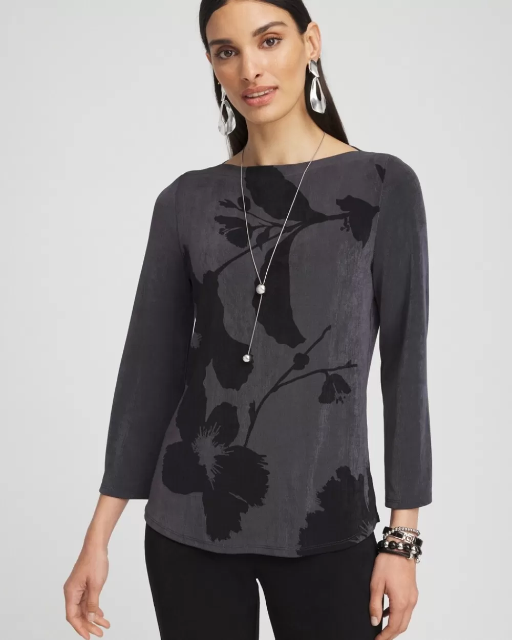 New Travelers™ Modern Floral Tunic Tops