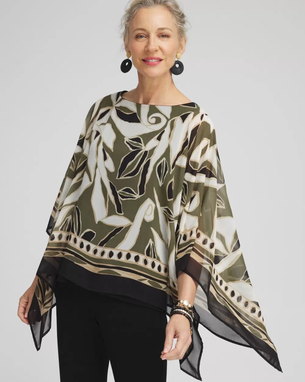 Fashion Travelers™ Paisley Chiffon Layer Top Tops