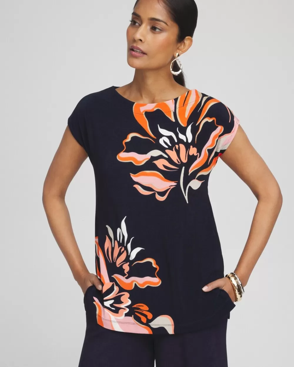 Shop Travelers™ Placed Floral Tunic Tops