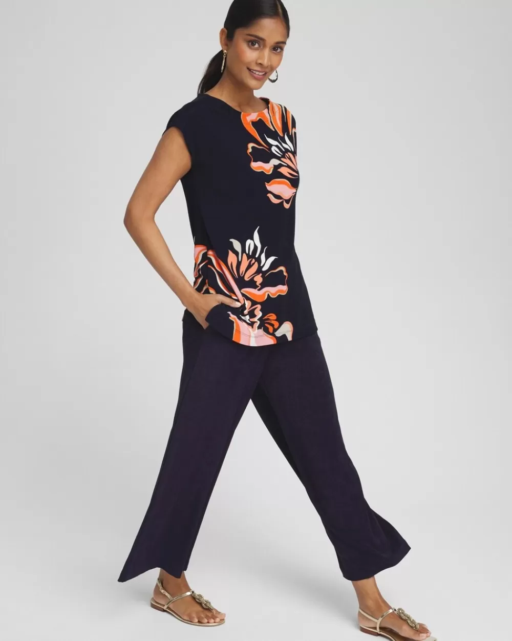 Shop Travelers™ Placed Floral Tunic Tops