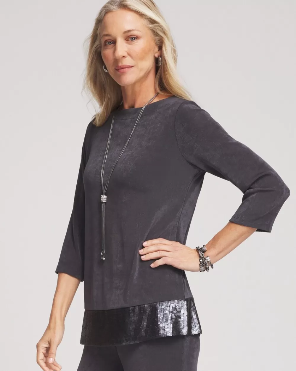 Best Travelers™ Sequin Trim Tunic Tops