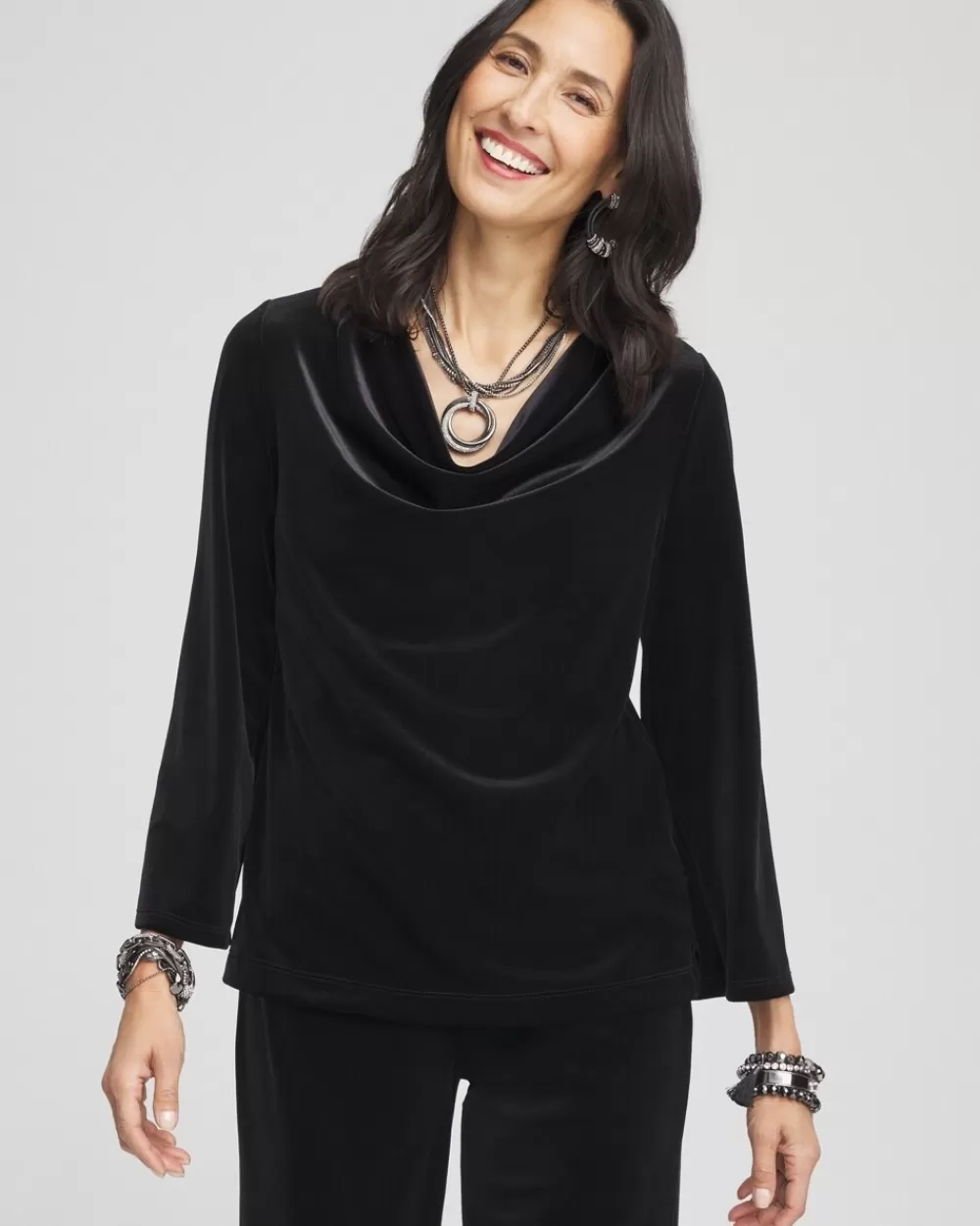 Outlet Travelers™ Velvet Cowlneck Top Tops | Matching Sets