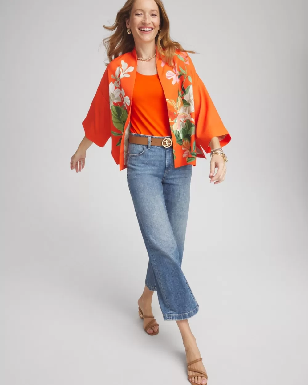 Flash Sale Tropical Floral Kimono Tops