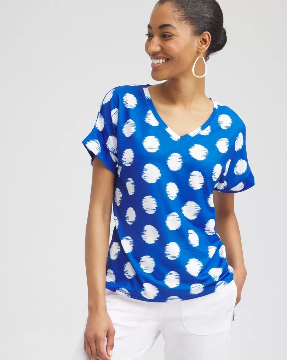 Flash Sale Zenergy® Dots Drop Shoulder Tee Tops