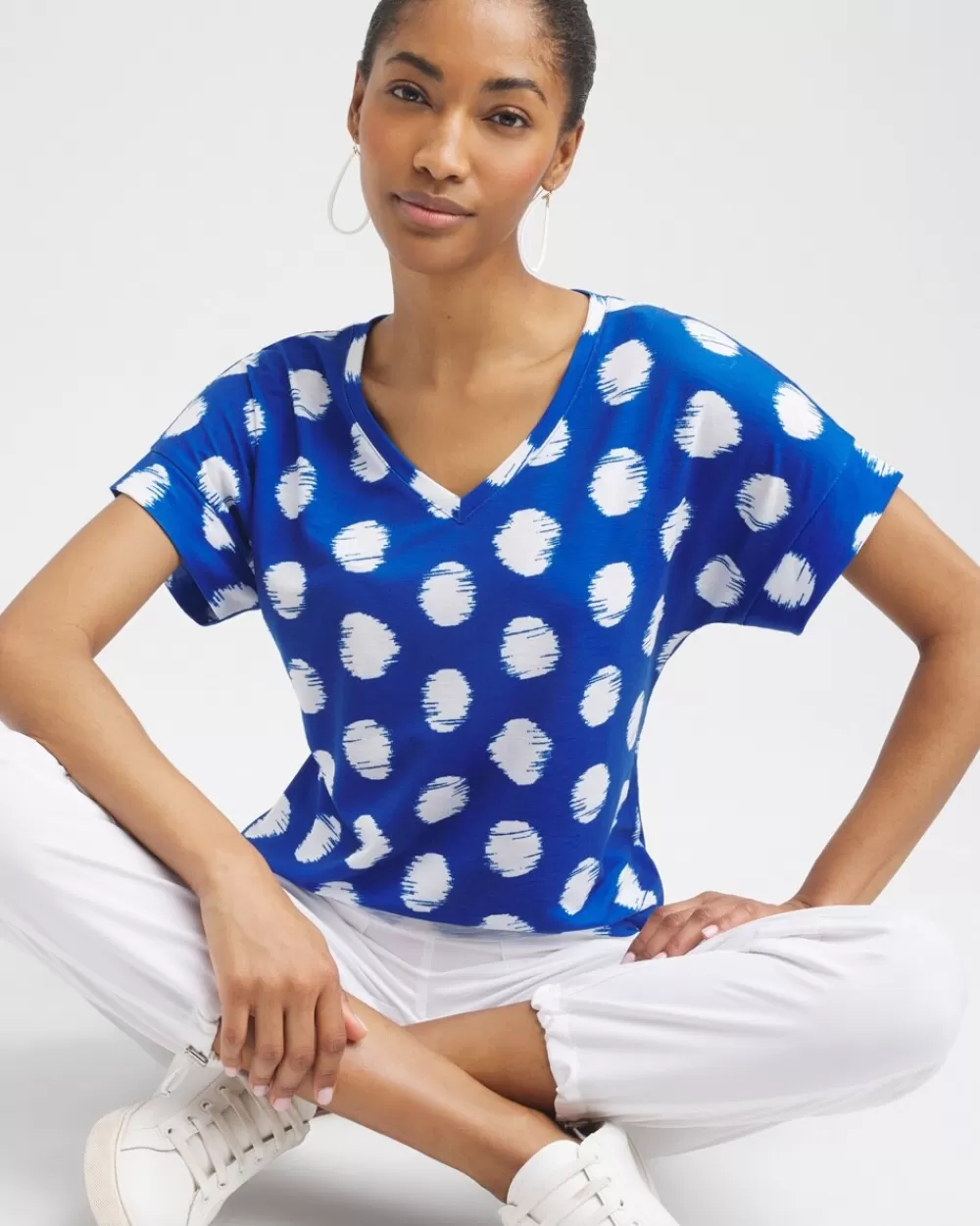 Flash Sale Zenergy® Dots Drop Shoulder Tee Tops