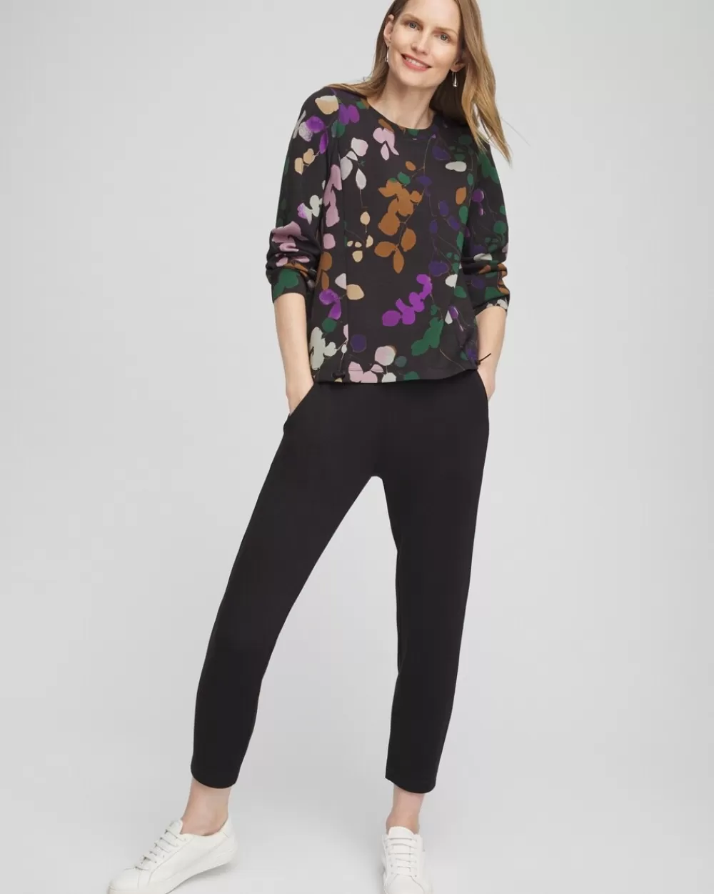 Online Zenergy® Floral Bungee Hem Long-sleeve Top Tops