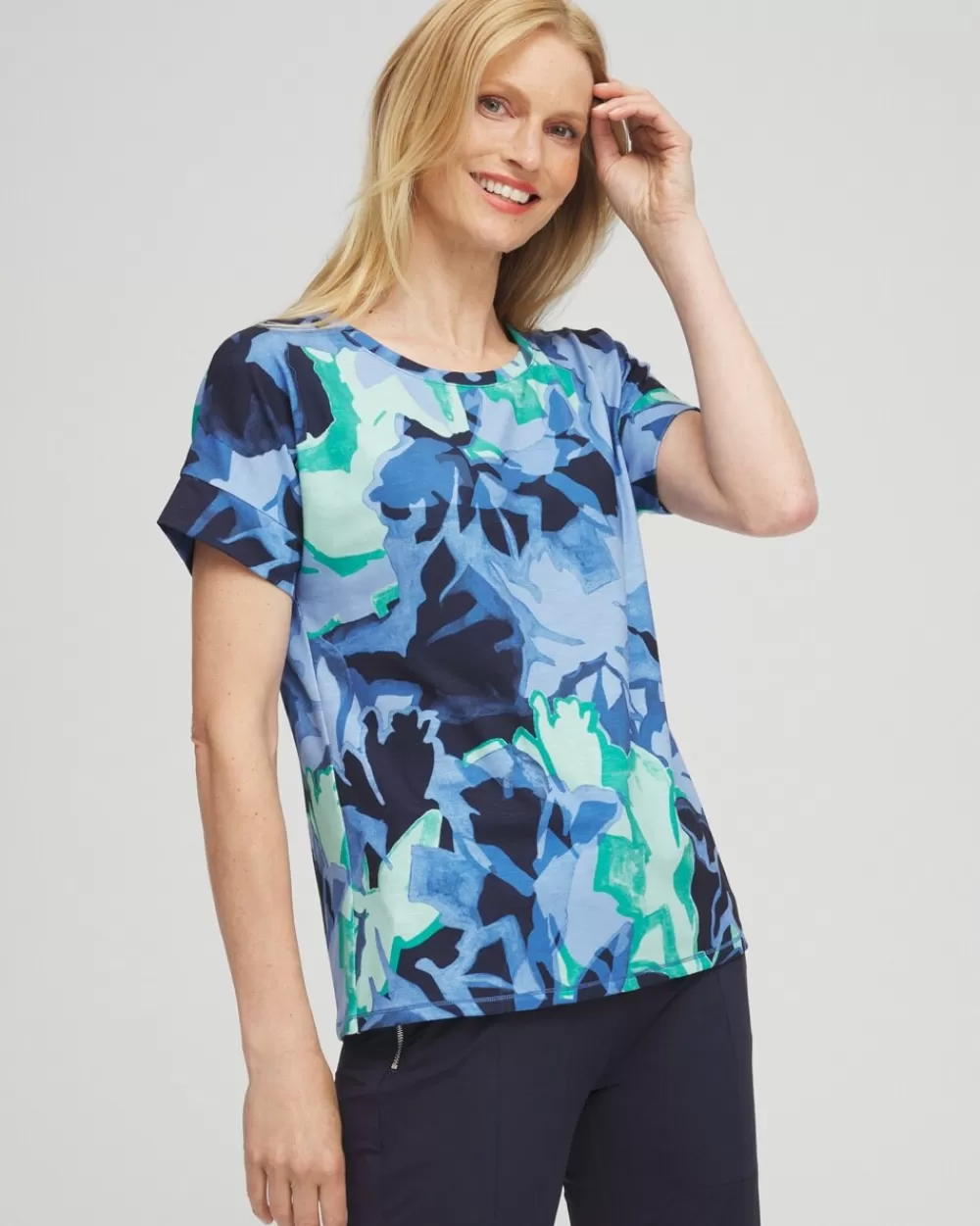 New Zenergy® Foliage Print Tee Tops