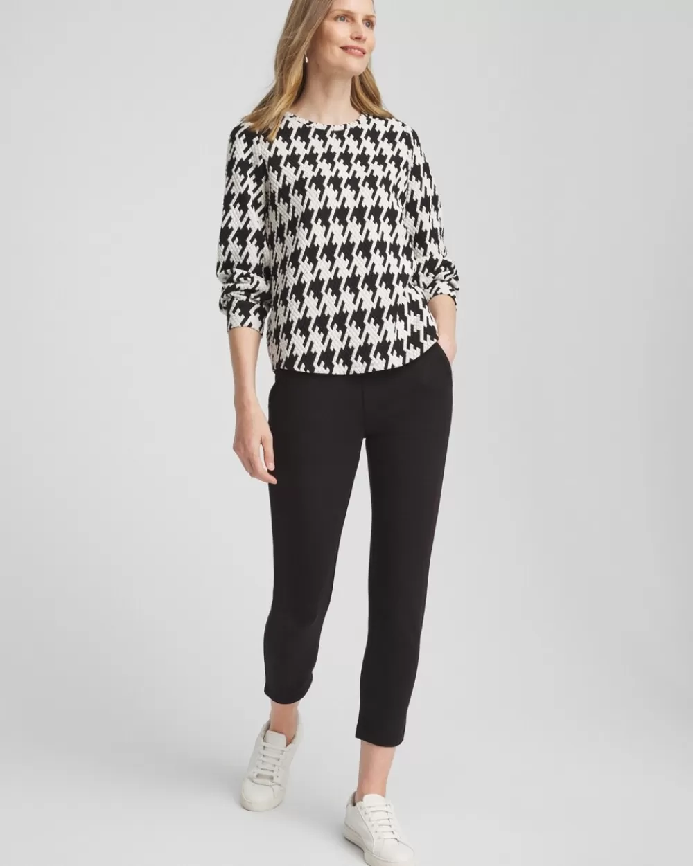 Hot Zenergy® Houndstooth Long-Sleeve Top Tops