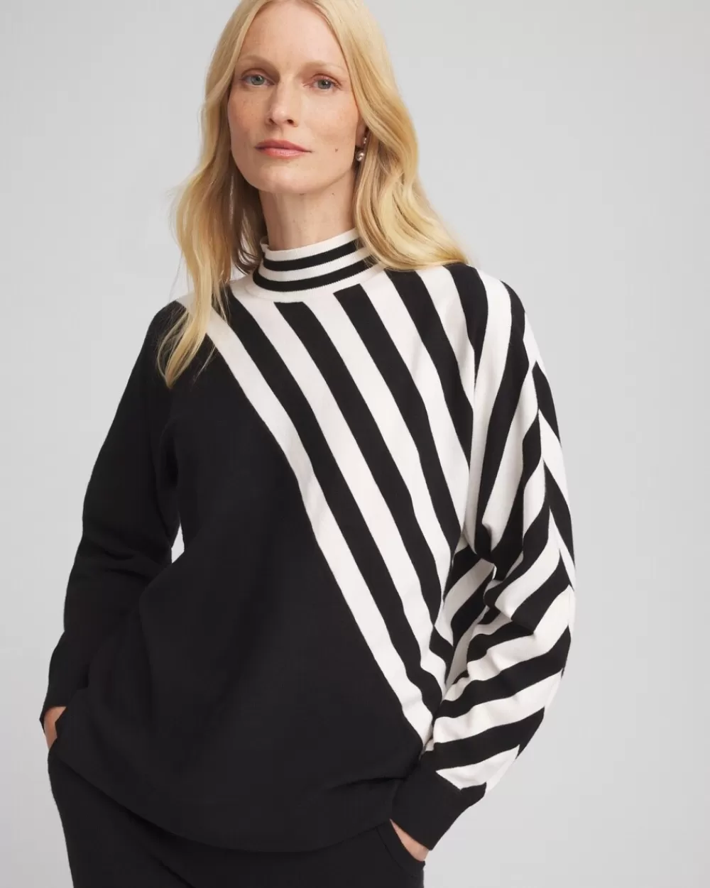 Flash Sale Zenergy® Luxe Cashmere Blend Striped Sweater Tops | Activewear