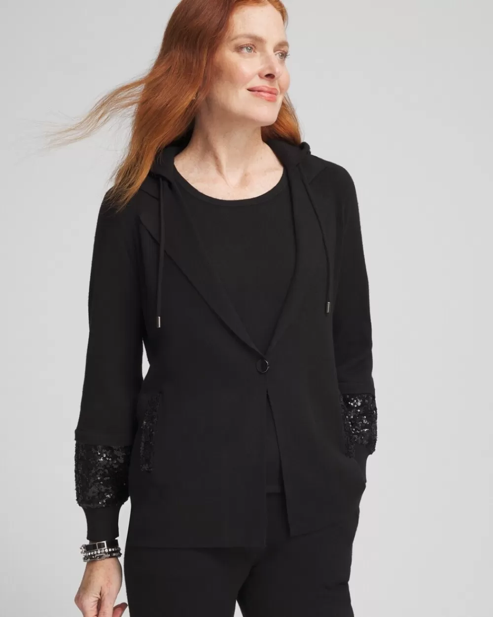 Flash Sale Zenergy® Luxe Sequined Sweater Blazer Jackets & Coats | Activewear