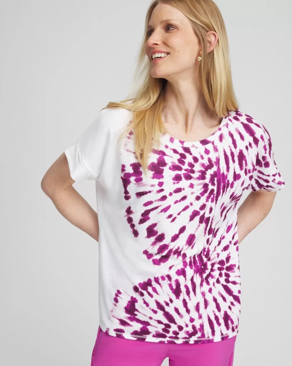 Clearance Zenergy® Placed Tie Dye Tee Tops