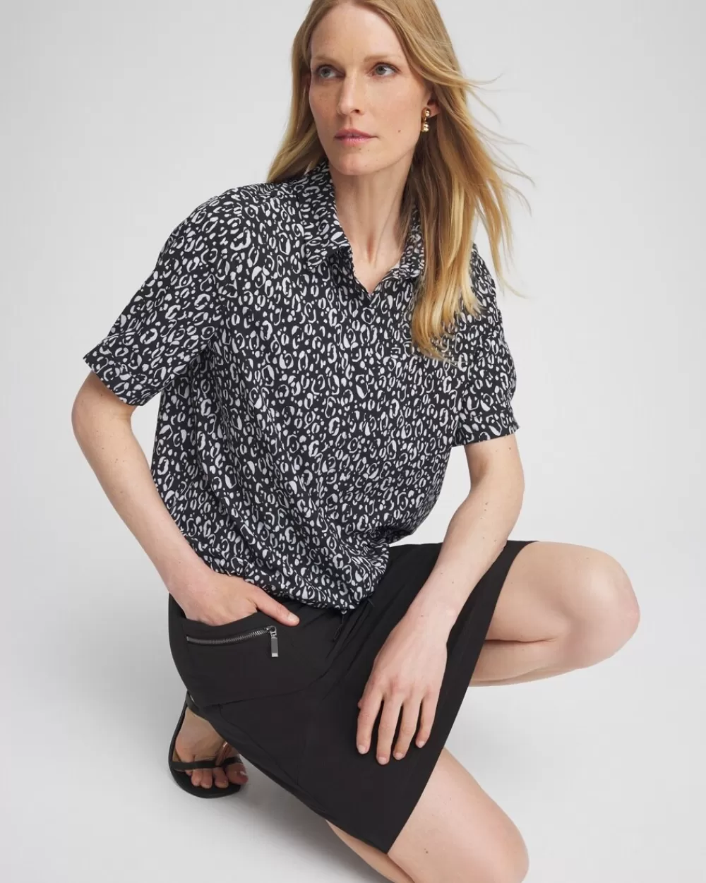 Discount Zenergy® UPF Animal Print Bungee Shirt Tops