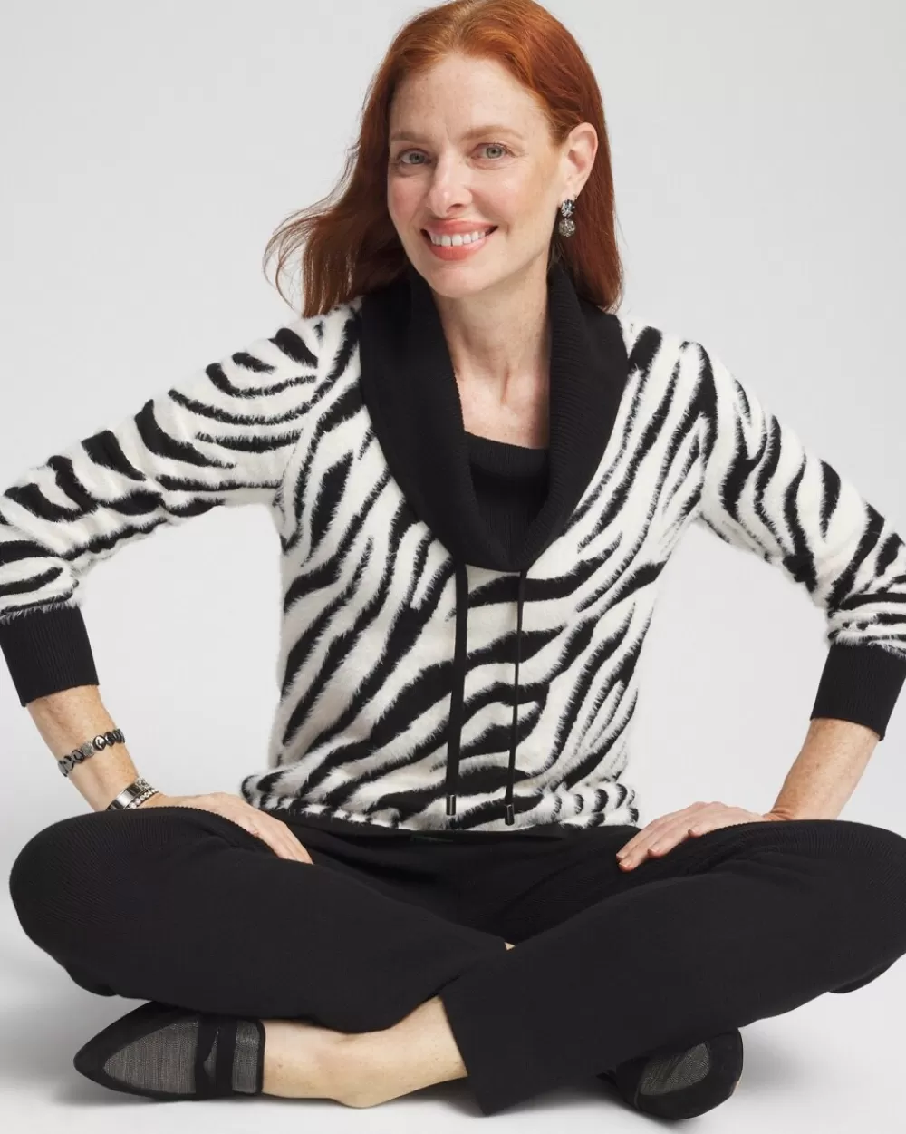 Best Sale Zenergy® Zebra Cowl-Neck Top Tops | Activewear